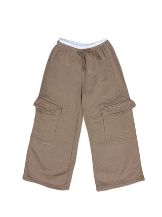 Zara Taupe Beige Cargo Sweatpants, 6 years