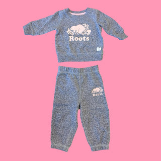 Roots Baby Salt and pepper crew sweatshirt, 3-6 months