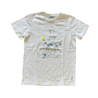 Jacadi White T-shirt with Dog Graphic, 12 years