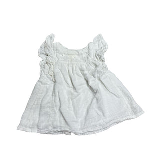 Zara White Dress with Sleeve Frill, 3-6 months