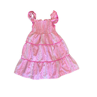 Penelope Mack Coral with Colour Stripes Dress, 6 years