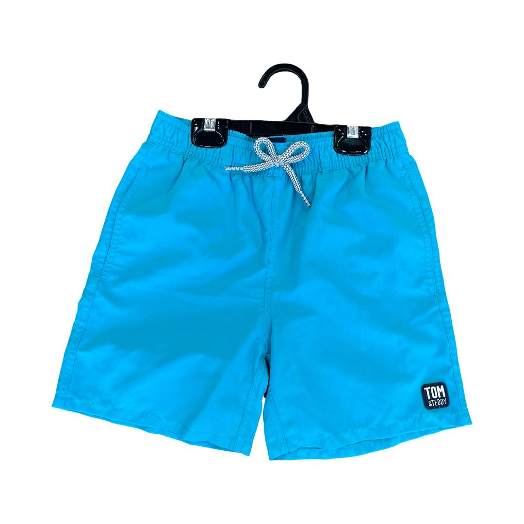 Tom & Teddy blue swim shorts, 7-8 years