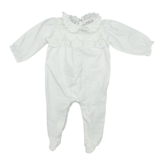 Patachou white w/eyelet collar sleeper, 9 months