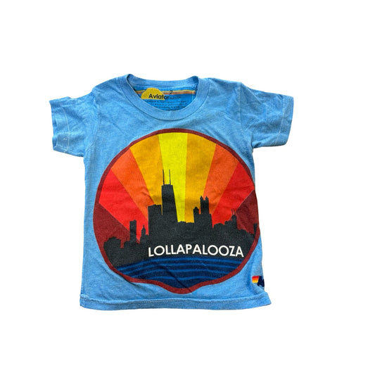 Aviator Nation Blue Lollapalooza tshirt, 2 years