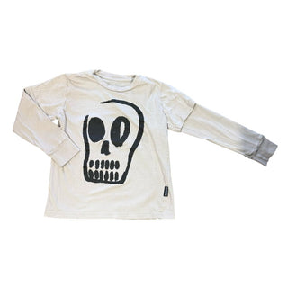 Nununu Taupe Tshirt/Long Sleeve Sleeve with Skull, 6-7 years
