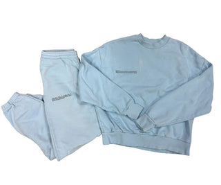 Pangaia Light Blue Sweatsuit with Crew Neck Sweater and Sweatpants, XS