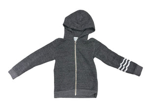 Sol Angeles Grey hooded zip up sweatshirt with white stripes , 6 years