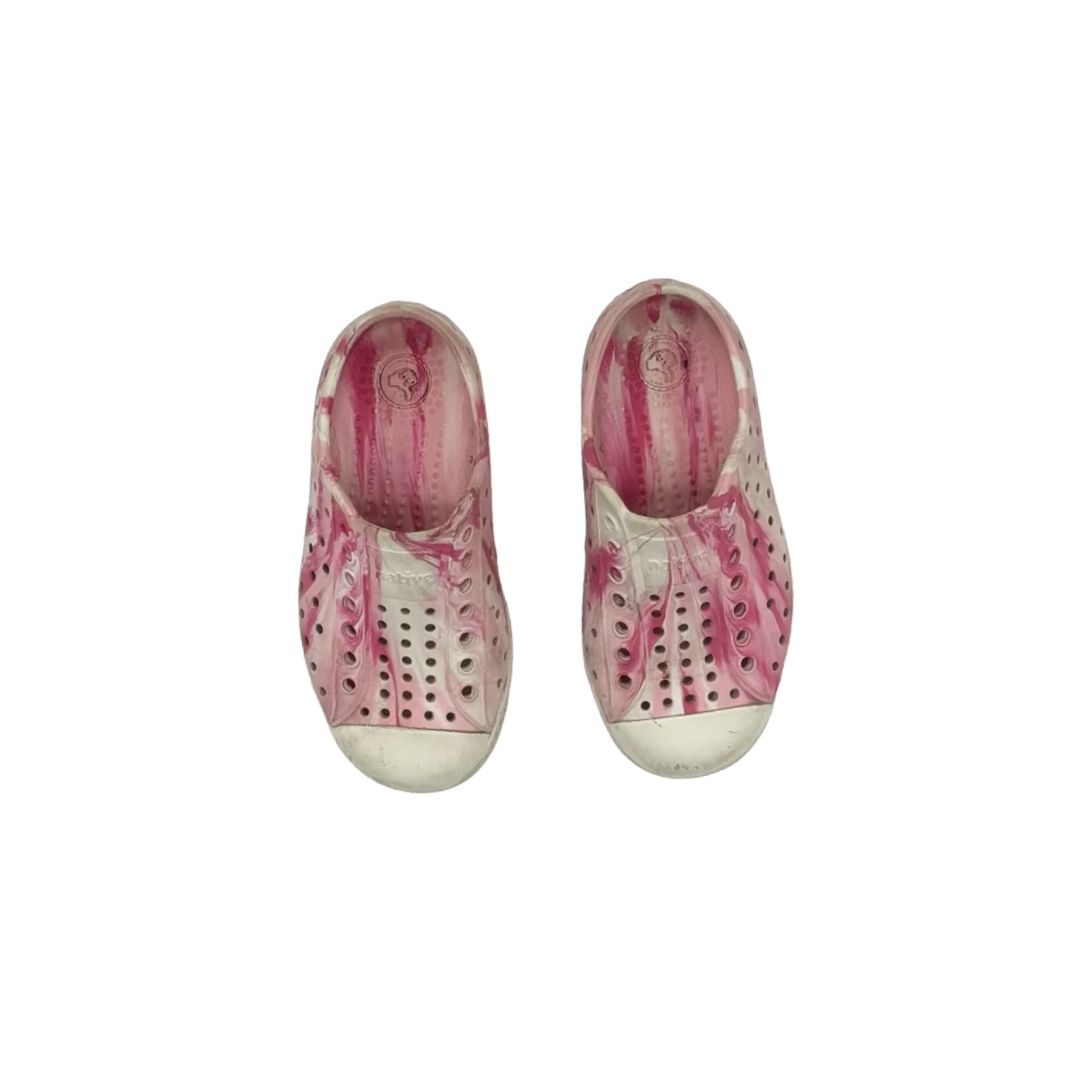 Native Pink Tie-Dye Sandals, 9 little kid