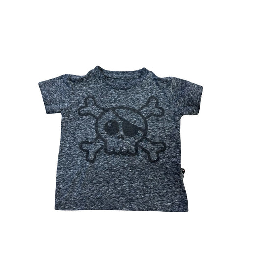 Nununu Grey skull tshirt, 0-6 months