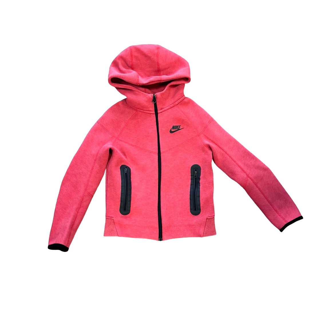 Nike Red Hooded Zip Up Sweatshirt, small