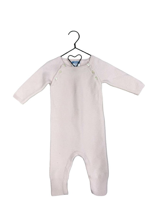 Jacadi pink knit romper, 6 months