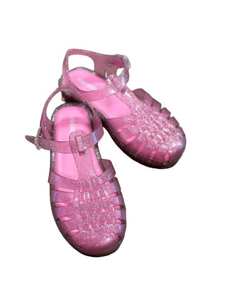 Mini Melissa Pink Sparkly Jelly Sandals, 9 little kid