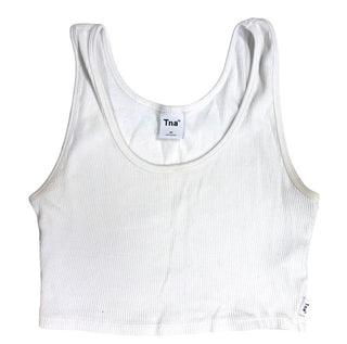Tna White Ribbed Crop Tank, XS