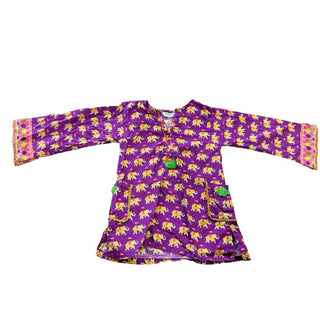 Sapphire Kids Purple Bathing Suit Cover Up with Elephants, 4-5 years