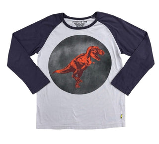 Munster Dinosaur Logo Longsleeve Baseball Tee , 8 years