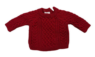 Banana Republic Baby Bright Red Cable Knit Sweater, 6-12 months