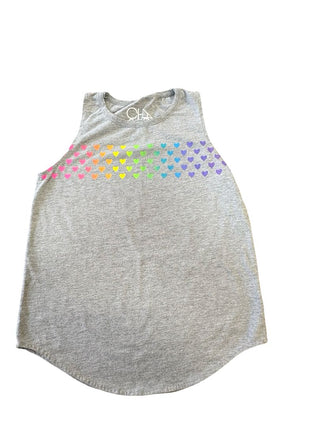 Chaser Gray tank-top with rainbow hearts, 14 Years