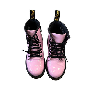 Dr. Martens baby pink gloss hig top boots, 1 big kid