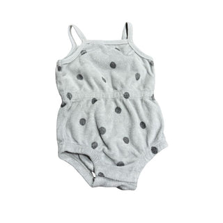 Quincy Mae Grey Polka Dot Romper, 3-6 months