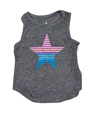 Chaser Grey Tank Top with Striped Star Graphic, 5 years