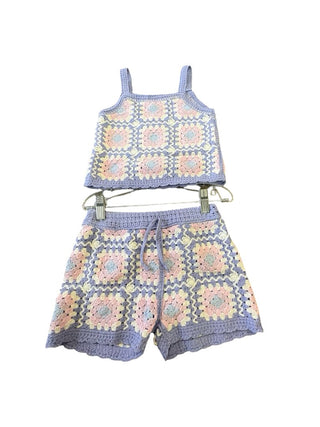 Sfera Purple, Pink, and White Knit Set, 5-6 years