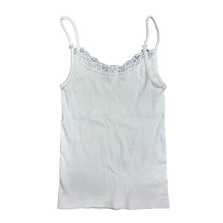 Brandy Melville White Tank Top with Lace Trim, o/s