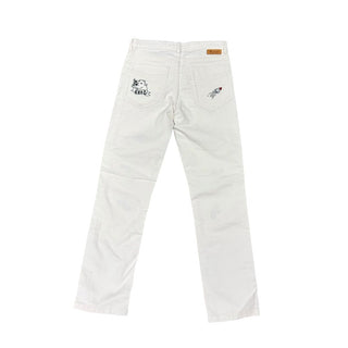 Bonpoint White Jeans with Embroidered Designs, 8 years