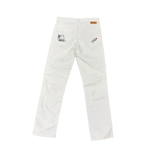 Bonpoint White Jeans with Embroidered Designs, 8 years