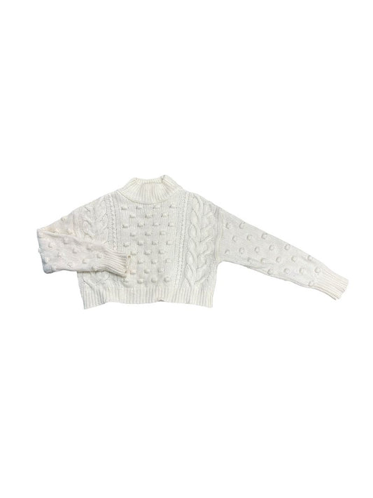 Zara White/Cream Knit Cropped Sweater, 9-10 years