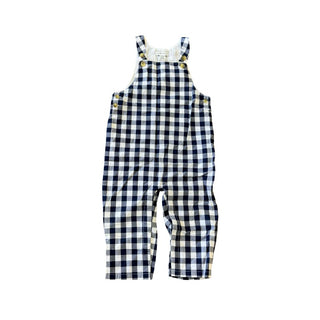 Janie and Jack Blue and White Plaid Overalls, 12-18 months