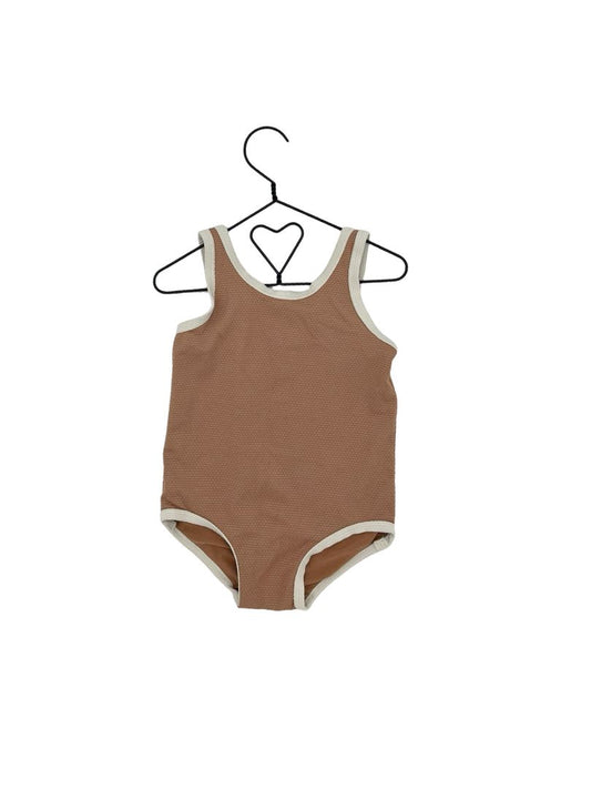 H&M rust w/cream trim swim, 2 years
