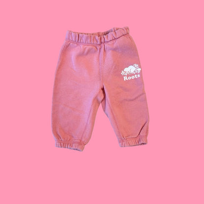 Roots Baby Pink sweatpants, 6-12 months
