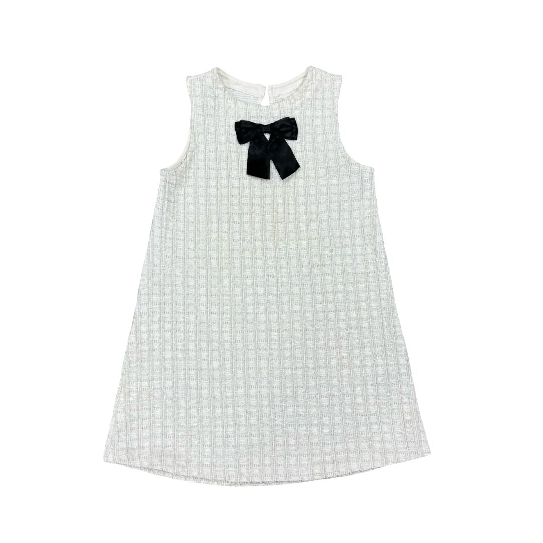 H&M White Chanel-Like Dress with Black Bow, 5-6 years