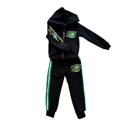 Lola & The Boys Black Space Rocket Sweat Set, 4 years