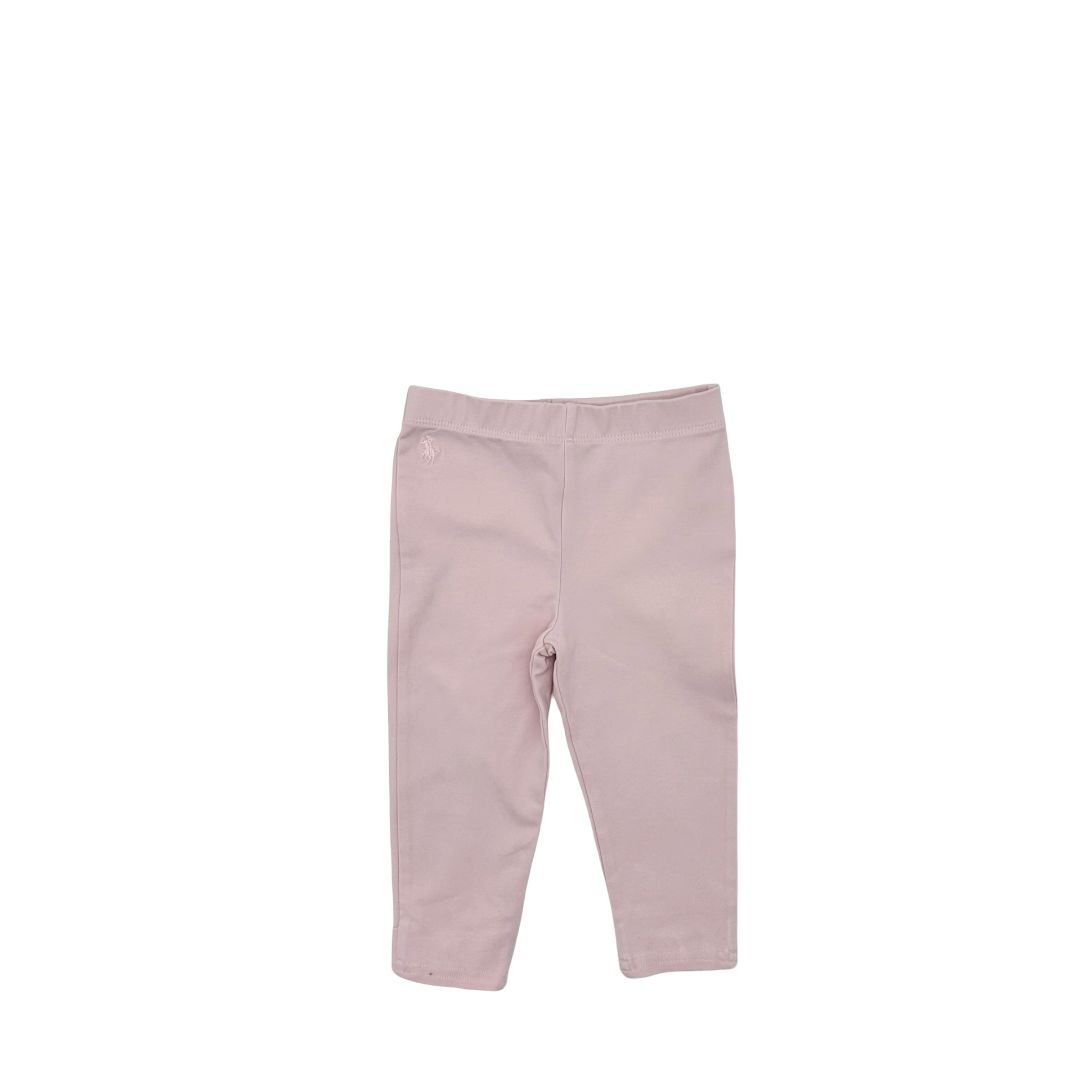 Ralph Lauren pink leggings w bow on back, 12 months