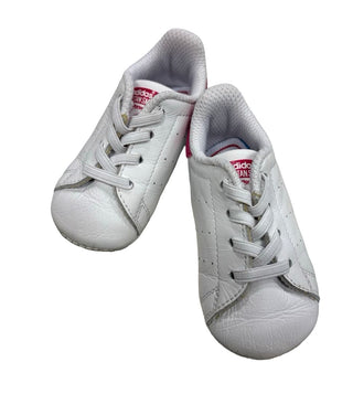 Adidas White and Hot Pink Stan Smith Sneakers, 2 little kid