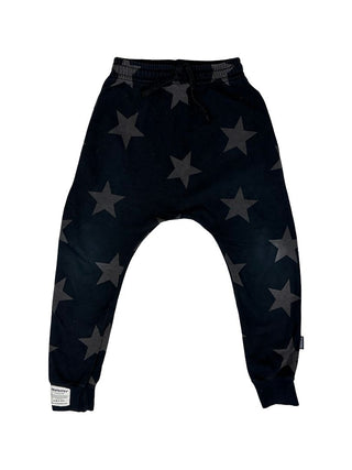 Nununu Black and Grey Star Pattern Sweatpants, 8-9 years