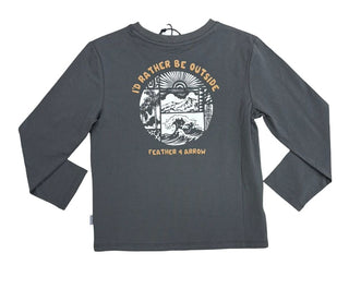 Feather 4 Arrow Charcoal Longsleeve Graphic Tee, 6-7 years