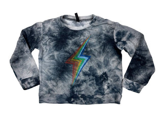 Pixie Lane Tie Dye Longsleeve Tee with Lightning Bolt Graphic, 4 years