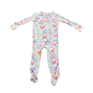 Parz White w/butterfly sleeper, 3-6 months