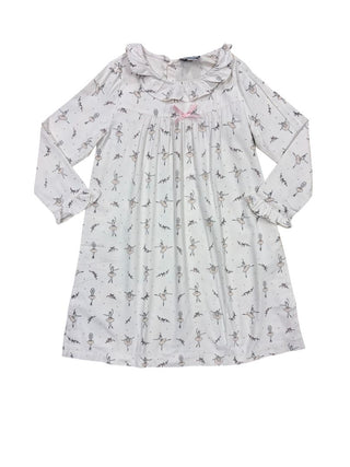 Petite Plume Ballerina Print Ruffled Nightgown, 8 years