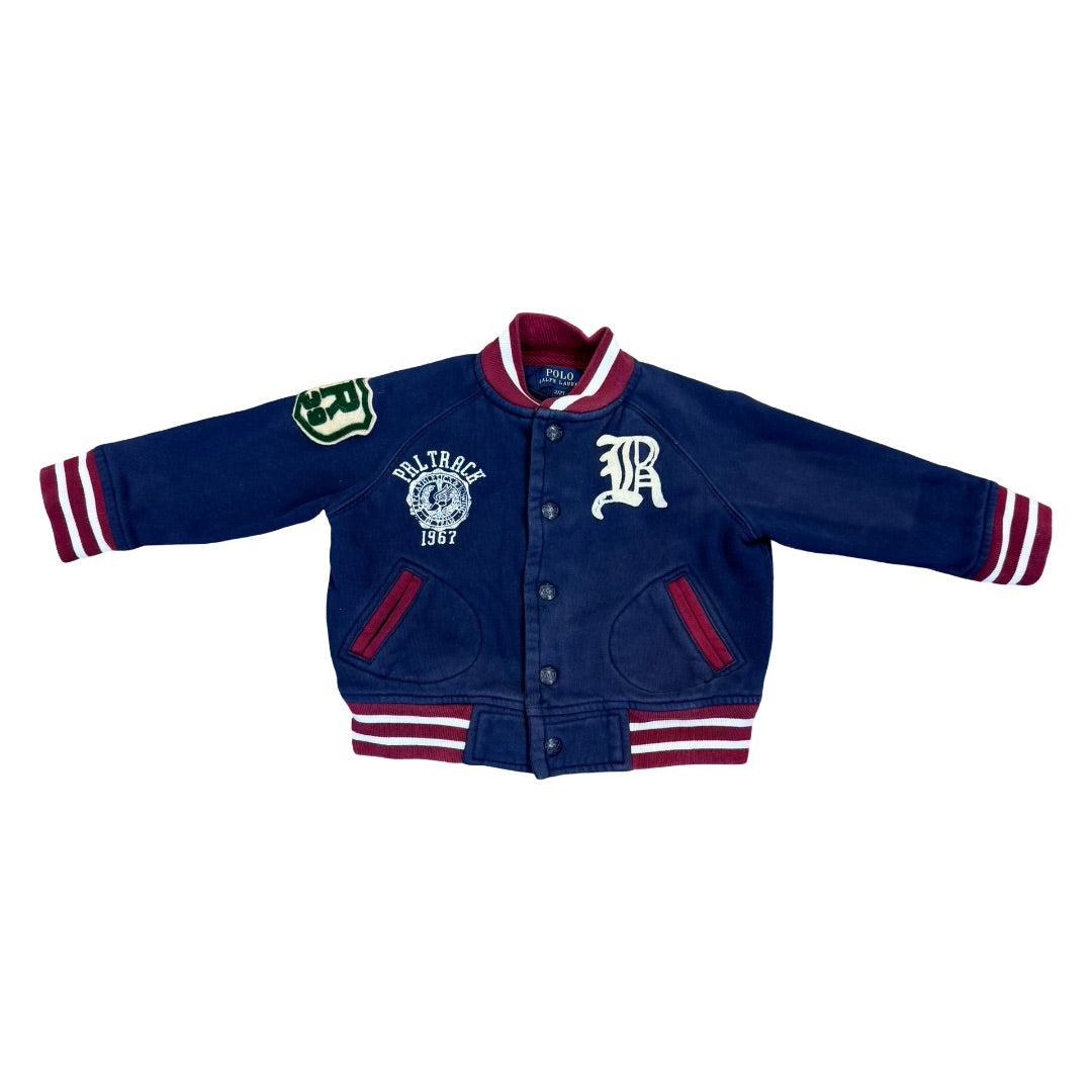 Ralph Lauren Navy/burgundy cotton varsity jacket, 2 years