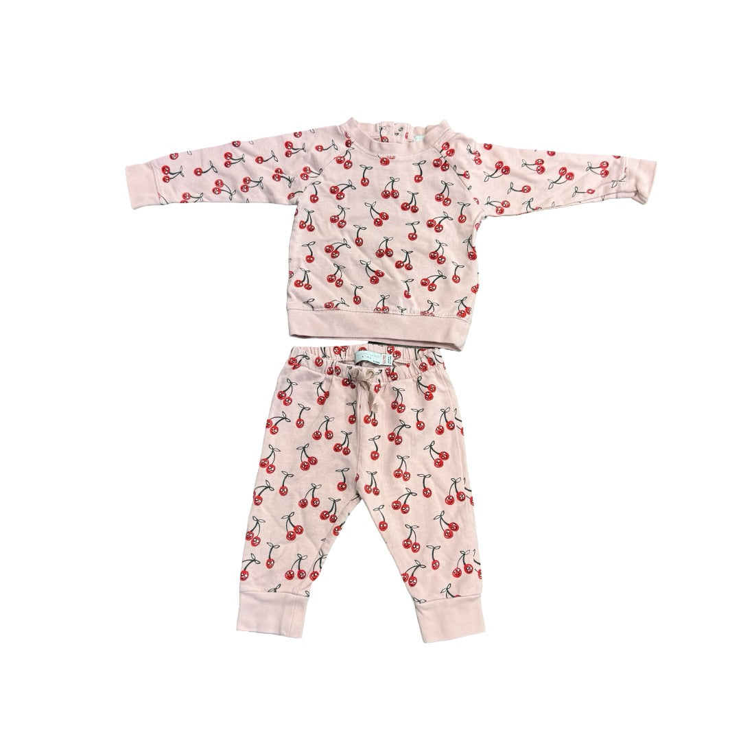 Stella McCartney Pink w/cherry sweat set, 12 months