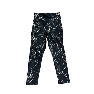 Old Navy Black with Silver Lines Athletic Leggings, Small