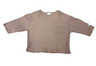 Kindly Brown Waffle Knit Pocket Longsleeve, 5-6 years