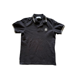 Stone Island Black Collared T-Shirt, 10-12 years