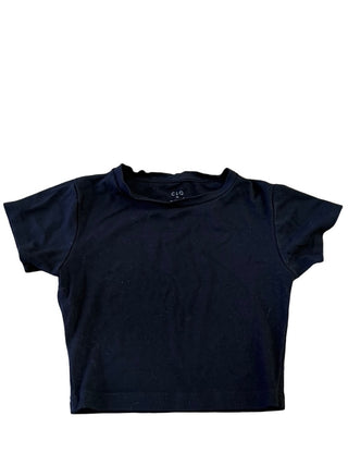 CLQ Black crop tshirt, 8-10 years (xsmall)