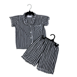 Mud Kingdom black gnham thsirt/short pajamas, Euro 120