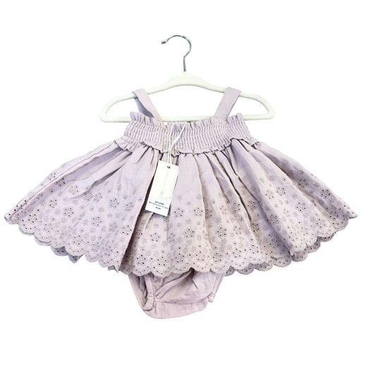 Quincy Mae smocked top + bloomer set new with tags, 3-6 months