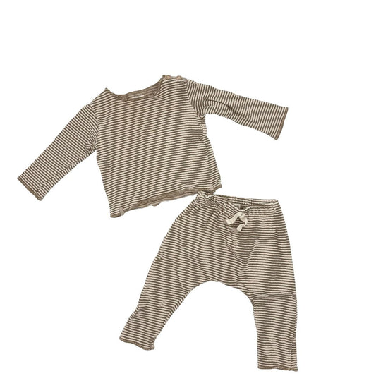 1 + in the Family brown striped set, 3 months